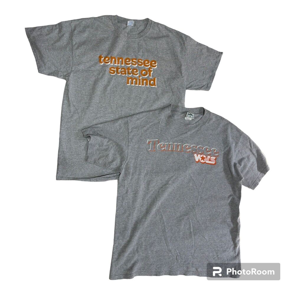 2 University of TN VOLS Tee T-shirt SIZE XL Gray Short Sleeve UT UTK